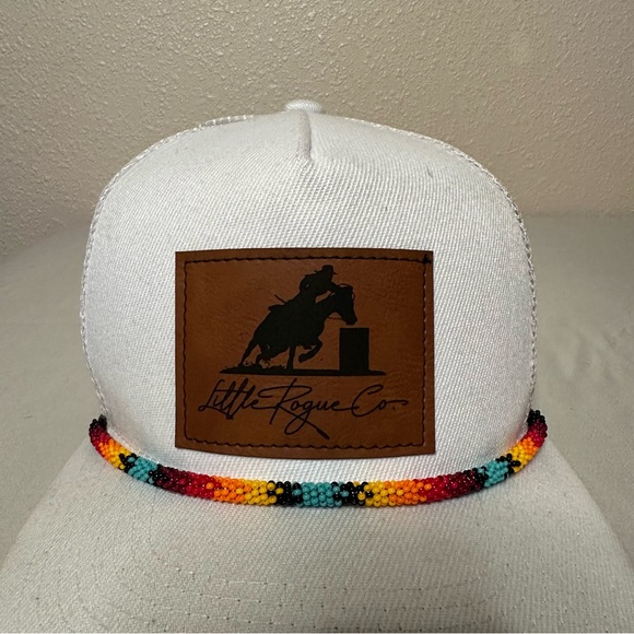 Little Rogue Co White Hat with Multicolor Band - Picture 4 of 6